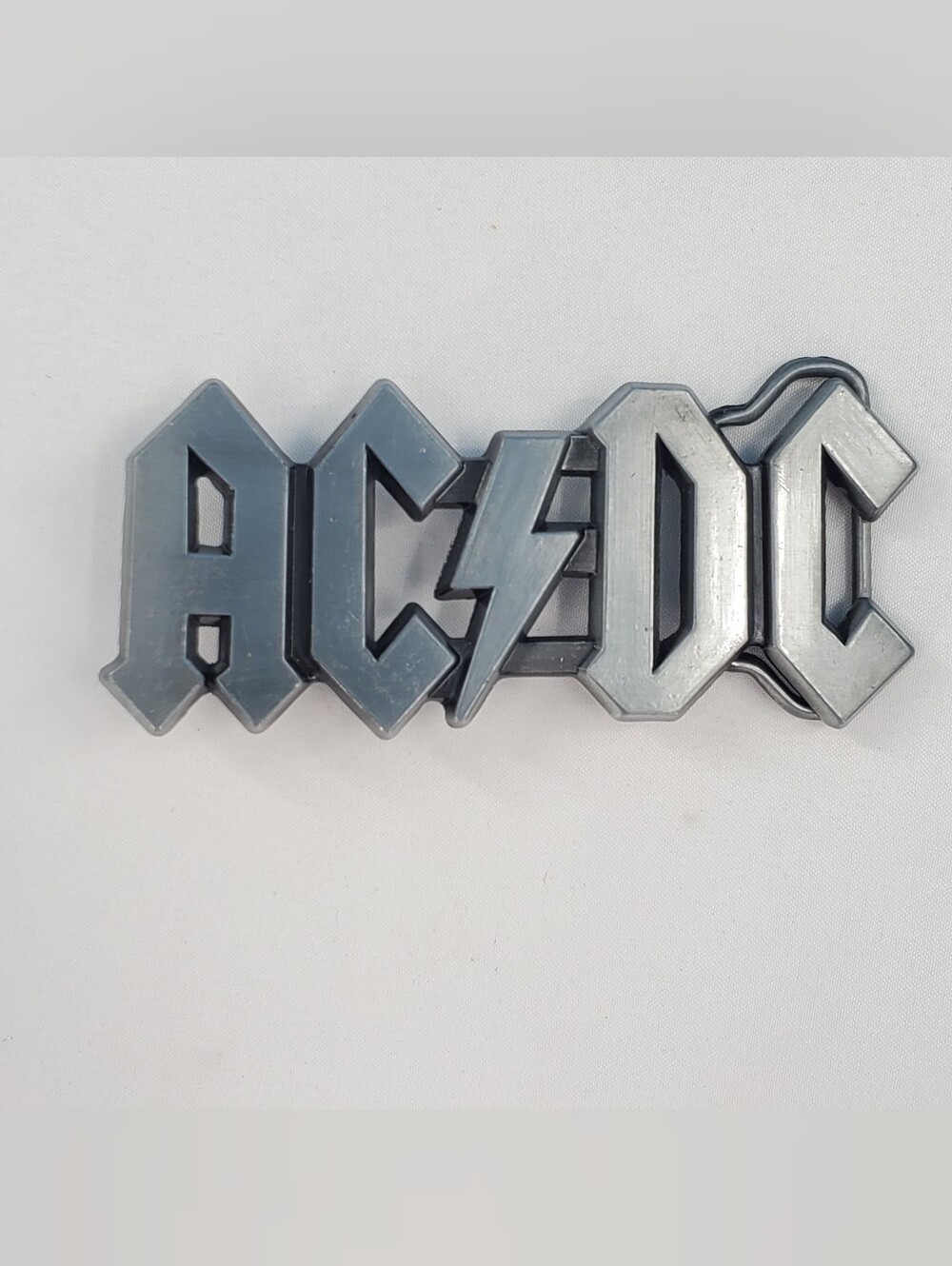 AC/DC silver tone metal belt buckle